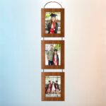 Üçlü İp Askılı Ahşap Fotoğraf Çerçeve 13X18cm